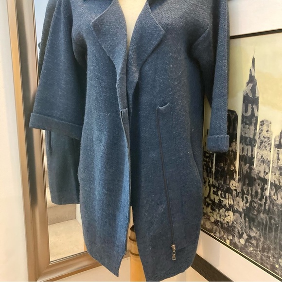 Cliche zip front wool blend knit cardigan - Picture 6 of 12